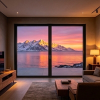 Ventanas Europeas Abatibles con Aislamiento Térmico, Calidad Energy Star, Bajo Factor U, Vidrio Triple Templado Low-E para Exteriores de Villas