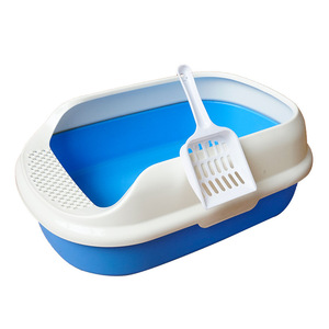 <b>Cat</b> Litter <b>Box</b> With Scoop 49.6X34.7X17 Cm PP Material Splash Proof For Pet <b>Cat</b> Use Green Color - Product Image 4