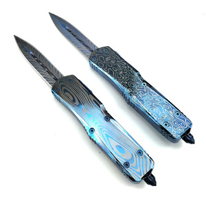 Couteau de poche à lame en acier 5GR13MOV, manche en alliage de zinc, couteau à lame automatique à ressort, couteau de plein air pour le camping tactique - Product Image 2