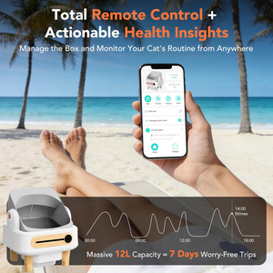 Litière automatique <span class=keywords><strong>pour</strong></span> chat OKKPETS OEM, bac à litière robot autonettoyant <span class=keywords><strong>pour</strong></span> plusieurs chats, ouverture supérieure, contrô<span class=keywords><strong>le</strong></span> automatique par <span class=keywords><strong>application</strong></span>, avec finition imitation bois - Product Image 5