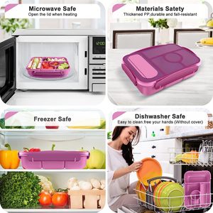 Offres Spéciales Boîte à lunch Bento portable de style américain moderne pour enfants Boîte à lunch étanche en plastique écologique sans BPA - Product Image 3
