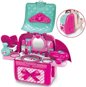 Mädchen geben vor, Make-up-Sets mit rosa Rucksack für kleine Mädchen zu spielen Geburtstags geschenk Schönheit Make-up-Kit Mädchen für