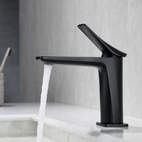 Grifo de Lavabo de Latón Moderno de Alta Calidad, Grifo de Cobre de un Solo Orificio para Lavabo, Grifo de Agua Fría y Caliente para Lavabo