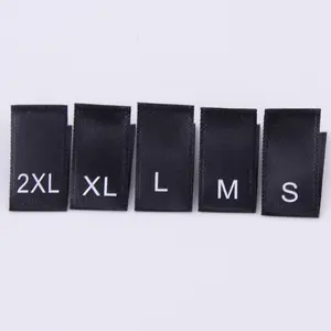 S M L XL XXL XXXL Neck Size Label Tags Woven Label Tag For Garments Clothing Labels Size Tags