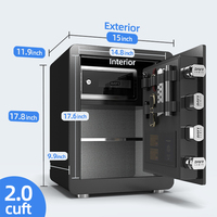Caja Fuerte Biométrica con Huella Dactilar, Caja Fuerte Digital con Panel Táctil, Caja Fuerte de Seguridad para Dinero, Efectivo, Documentos, Hogar, Hotel