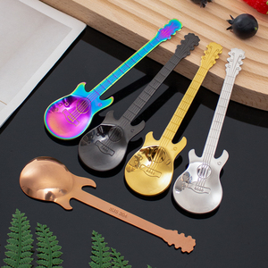 Cucchiaio Creativo a Forma di Chitarra in Acciaio Inox con Placcatura in Titanio per Tè, <span class=keywords><strong>Caffè</strong></span> e Gelato - Product Image 5