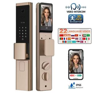 Intercomunicador Tuya en Tiempo Real con Reconocimiento Facial 3D, Puerta de Aleación de Aluminio Compatible con Hogar Inteligente, Huella Digital Automática Completa - Product Image 1