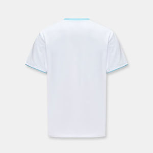 Haut de sport pour homme bleu clair à blocs de couleur, manches courtes, évacuation de l'humidité, séchage rapide pour entraînement de fitness haute intensité et badminton - Product Image 3