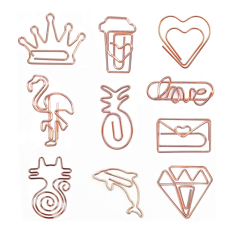 Для выведения токсинов, 40 шт скрепки, милые закладки маркировки зажимы, любовь, Алмазная коронка Конверт Форма Ассорти скрепки для офиса школы дома