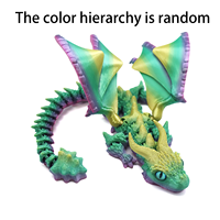 Dragon volant à grandes cornes imprimé en 3D, modèle d'animal créatif portable, ornement et cadeau pour les amoureux des animaux et les activités collectives