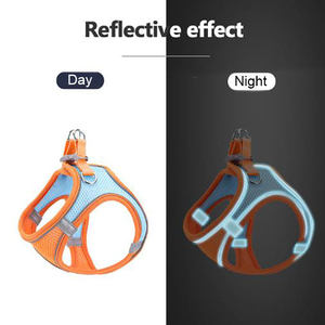 Arnés Reflectante de Malla para Mascotas, Naranja y Azul, Chaleco Transpirable con Hebilla para Perros y Gatos - Product Image 2