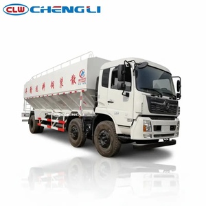 Camion de livraison de fourrage en vrac hydraulique multi-compartiments personnalisé, ignifuge, diesel, pour le transport de céréales en vrac destiné aux animaux d'élevage - Product Image 2