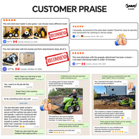 Traktor 4WD Stand-On Mini Skid Steer Loader dengan Wheel Loader Depan, Motor Kompak dan Komponen Inti Pompa