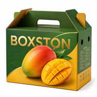 Op maat bedrukte golfkartonnen mango verpakking met handvat voor de verzending en groothandel van verse producten
