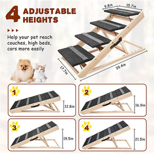 <span class=keywords><strong>Wooden</strong></span> <span class=keywords><strong>Dog</strong></span> Ramp Pet <span class=keywords><strong>Steps</strong></span> 2 in 1 Foldable <span class=keywords><strong>Dog</strong></span> Stairs Pet Ladder For <span class=keywords><strong>Bed</strong></span> and Car - Product Image 2