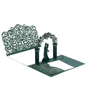 Thiệp cưới 3D sang trọng kiểu mới, thiệp gấp giấy in họa tiết đáng yêu, trang trí đám cưới - Product Image 3