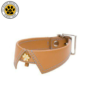 SinSky kulit sapi asli bernapas kerah hewan peliharaan traksi anjing dasi kucing kulit kerah anjing dengan dasi kupu-kupu untuk anjing kecil - Product Image 4