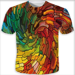 T-shirt homme, Streetwear, personnalisé, imprimé Hip-Hop, 3D Vortex, impression <span class=keywords><strong>psychédélique</strong></span> - Product Image 3