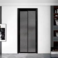 Portes intérieures et extérieures modernes en aluminium à double vitrage trempé, personnalisables en usine, pour cuisine, salle de bain, chambre, coulissantes et battantes