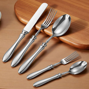 Juego de Cubiertos de Lujo de Acero Inoxidable 304 con Mango Forjado de Alta Resistencia, Cuchara y Tenedor, Estilo Occidental, para Bodas y Hoteles - Product Image 1
