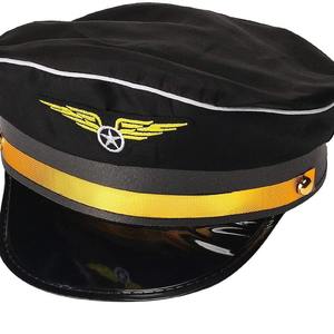 قبعة كابتن شركة طيران قابلة للتعديل بشعار مخصص ، قبعة خيالية كحلي ، قبعات تنكرية لحفلات الطيارين ، قبعة زخرفية للحفلات الاحتفالية - Product Image 2