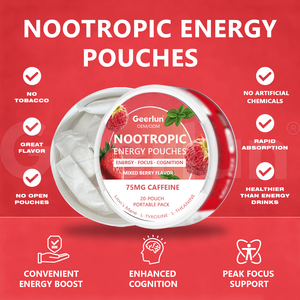 Bolsitas Masticables de Vitamina Orgánica de Melena de León de Marca Privada para Mejorar la Concentración y la Energía, Bolsitas Nootrópicas con Cafeína - Product Image 3