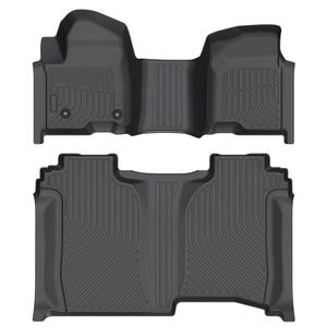 Tapetes Antideslizantes para Todo Clima para <span class=keywords><strong>Chevrolet</strong></span> Chevy Silverado 1500 2500HD 3500HD Cabina Doble 2019 - 2025 Alfombrillas Moldeadas 3D TPE - Product Image 1