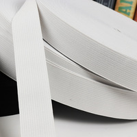 Vente en gros personnalisé noir blanc tricoté plat élastique bande de sangle tricot élastique pour vêtement