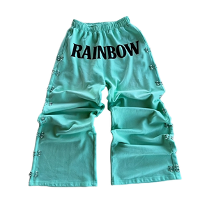 Pantalones Jogger de Algodón Grueso con Logotipo Personalizado, Pantalones Deportivos Anchos con Pedrería, Estilo Vintage, Lavado y Decolorado para Hombre - Product Image 1