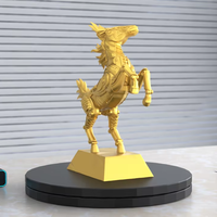 Statue de cheval en métal poli plaqué or sur mesure, figurine de cheval sautant, ornement 3D, trophée