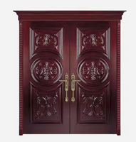 Prima China, fabricant de premier plan, portes pivotantes en bois massif sur mesure, portes d'entrée de villa, portes extérieures résistantes à l'eau, serrure intelligente