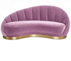 Green Velvet Tufted Sectional <strong>Sofa</strong> with Stainless Steel Legs Anti-Stain Quality for Dining Outdoor Bedroom or Bar Use - Product Image 2