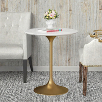 Table d'angle en fer durable au design tulipe moderne, avec structure métallique, pour salon, balcon, café, salle à manger, non pliable, pour la maison