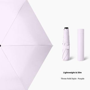 Parapluie portable ultra-léger manuel à 3 plis, coupe-vent, résistant aux UV, design moderne, mini parapluie avec tube en fer et verre, pour adultes, idéal pour les voyages - Product Image 1