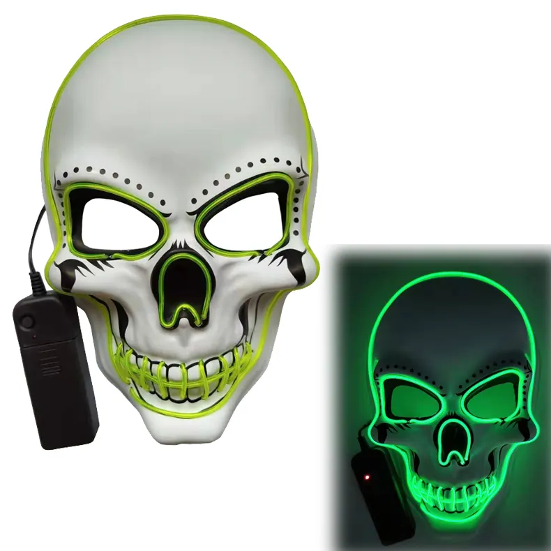 2022 new design Horror led Halloween mask El wire flashing party mask