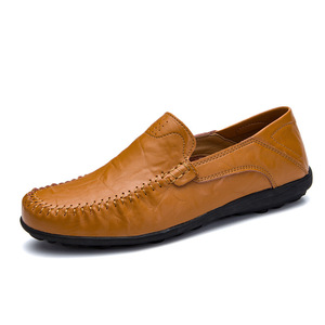 Zapatos Mocasines Italianos de Cuero Genuino para Hombre 2026, Antideslizantes, Transpirables, con Suela de Goma, Punta Redonda, Formales, para Boda, Novio, Otoño - Product Image 1