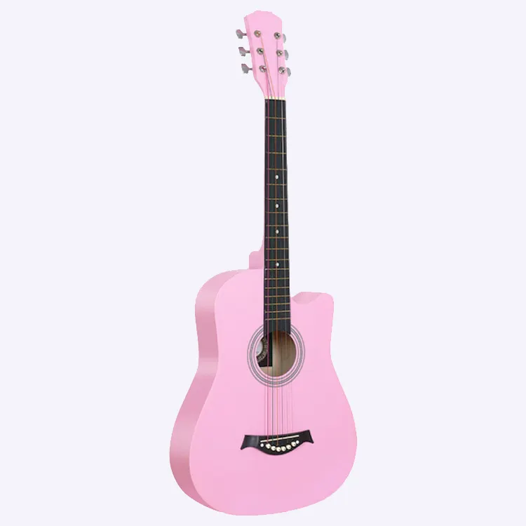 ピンクトラベルフォークギターアコースティック3940女の子用