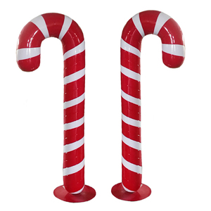 Gran bastón de caramelo de fibra de vidrio para exteriores para decoración navideña - Product Image 3