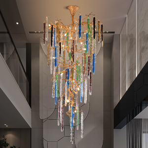 Lámpara de araña de cristal de lujo para sala de estar de villa, estilo arte y ambiente, modelo HM-GG-C-6014, con diseño de barco colgante. - Product Image 5