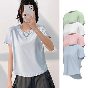 เสื้อยืดออกกำลังกายแบบบางเบาผ้า88% 12% โพลีเอสเตอร์ผ้าสแปนเด็กซ์ผ้าออกแบบโลโก้ได้เอง - Product Image 6