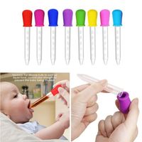 Pipette manuelle en Silicone pour bébé, 6/7/8/10 pièces, distributeur de médicaments, ustensiles pour nourriture liquide, 5ML, motif de dessin animé, 0-12 mois