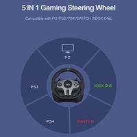 Nouveau Volant de Course V9 Vibration 900 Degrés avec Pédales et Levier de Vitesses pour PC/PS3/PS4/Switch/Xbox One (Modèle 2025)