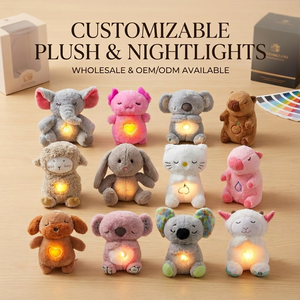 Peluche personnalisée ODM géante Kawaii super douce avec son et lumière, en coton PP respirant, unisexe, apaisante pour le sommeil des bébés 0-13 ans - Product Image 1