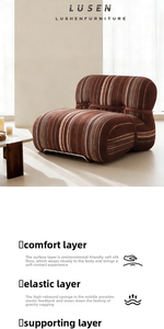 Chaise en tissu tricoté de style nordique moderne minimaliste, structure en bois, imperméable, écologique, pour salon, chambre, hôtel - Product Image 6