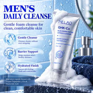Limpiador facial de aminoácidos ODM con cápsulas de GHK-Cu, hidratante, espuma no abrasiva, limpiador con péptidos de cobre para hombres - Product Image 2