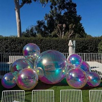 Boules miroir gonflables Bole Ark, sphères en PVC de 8 à 10 pieds, réfléchissantes, imperméables, faciles à installer, multicolores, alimentées par prise, pour discothèque, Noël