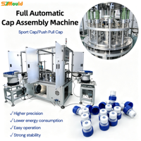 Machine d'assemblage de casquettes de sport en plastique entièrement automatique, haute vitesse, pour casquettes à deux ou trois pièces, type push-pull