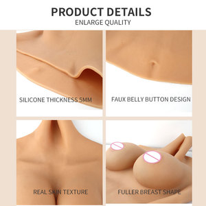 ONEFENG TC3 Drag Queen <span class=keywords><strong>Boobs</strong></span>, haut à col montant, demi-manches, bonnets B-H, 4 couleurs, silicone hautement réaliste, rembourrage en coton, une pièce - Product Image 5