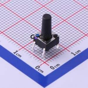 UK-B0202-G12-DP25 Tactile Switch Through hole-4P,6x6mm Switch Single Pole Single Throw Round Button 2.5N Through Hole - Product Image 1