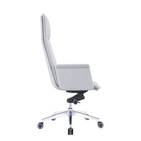 Chaise de bureau de direction contemporaine de luxe en cuir PU, ergonomique, pivotante, avec cadre en aluminium, réglage en hauteur, 4 positions de verrouillage, multifonction, garantie 5 ans
